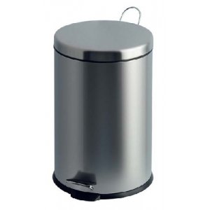 Cos Metalic Cu Capac Din Plastic, 20 Litri, Vepa Bins - Crom
