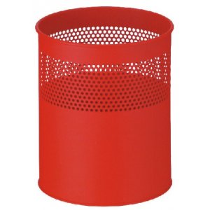 Cos Metalic De Birou, Cu Perforatii, Pentru Hartii, 15 Litri, Vepa Bins - Rosu