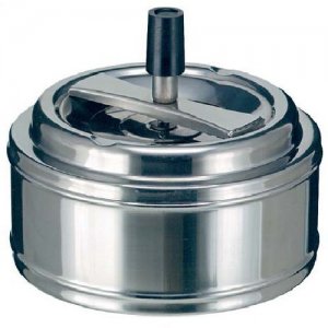 Scrumiera Metalica Cu Buton Pentru Masa, Dimensiuni (r X H) 14x6,5cm, Vepa Bins - Crom Scrumiera Metalica Cu Buton Pentru Masa, Dimensiuni (r X H) 14x6,5cm, Vepa Bins - Crom