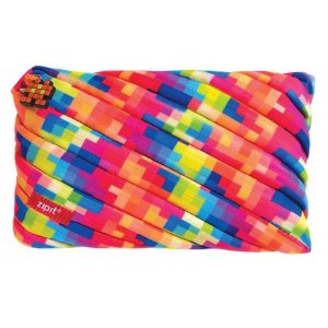 Penar Cu Fermoar, Zipit Pixel Jumbo - Culori Asortate Penar Cu Fermoar, Zipit Pixel Jumbo - Culori Asortate