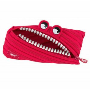 Penar Cu Fermoar, Zipit Grillz Monster - Rosu Cu Dinti Argintii
