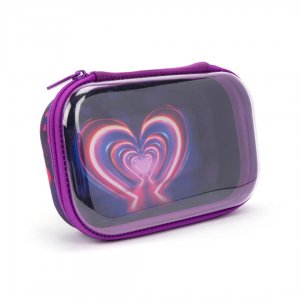 Penar Cu Fermoar Zipit Clear Top Storage Box - Neon Heart Penar Cu Fermoar Zipit Clear Top Storage Box - Neon Heart