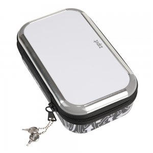 Penar Cu Fermoar Zipit & Lock Tin - White Board Grey Penar Cu Fermoar Zipit & Lock Tin - White Board Grey