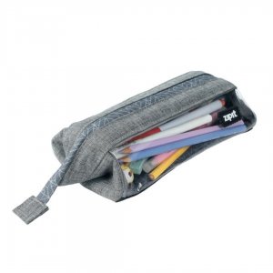 Penar Cu Fermoar Zipit Lenny Clear 2 Sides - Gray Hatch Penar Cu Fermoar Zipit Lenny Clear 2 Sides - Gray Hatch