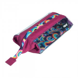 Penar Cu Fermoar Zipit Lenny Clear 2 Sides - Fucsia And Rainbows Penar Cu Fermoar Zipit Lenny Clear 2 Sides - Fucsia And Rainbows